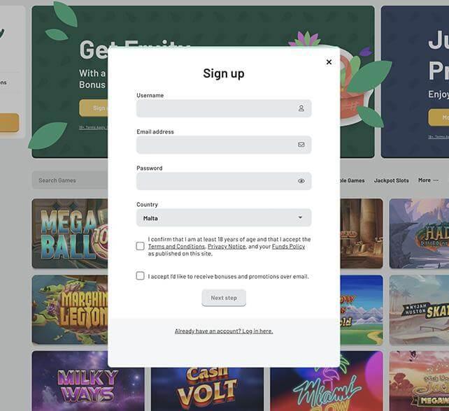 Fruity Casa Registration form