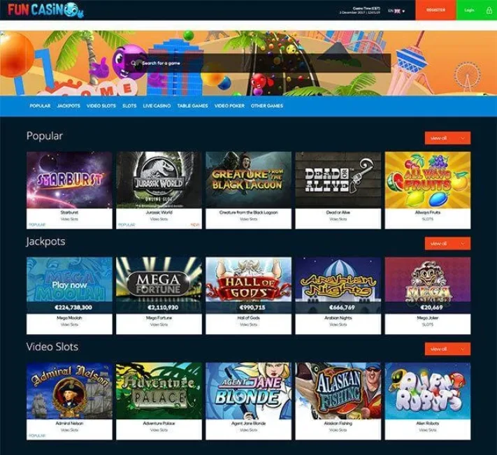 Fun Casino Homepage
