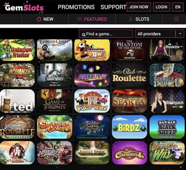 GemSlots Casino Games