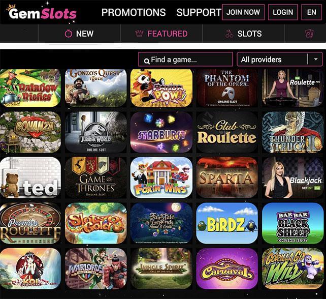 GemSlots Casino Games