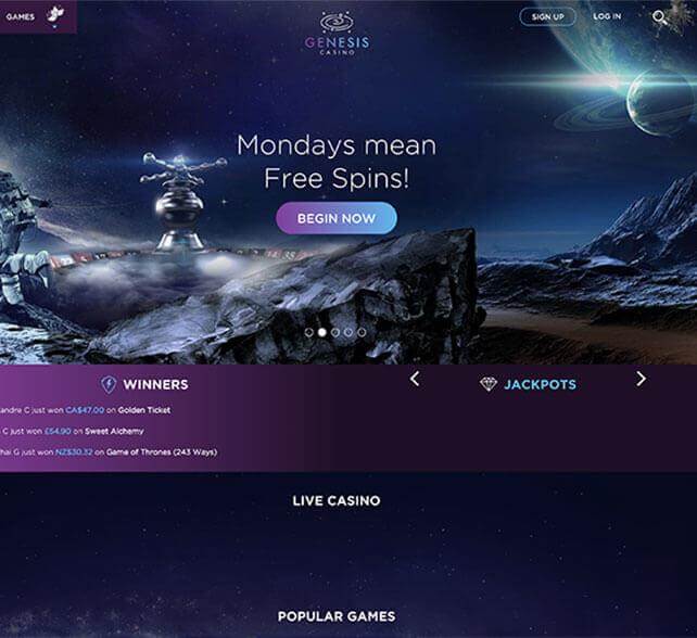 Genesis Casino Homepage
