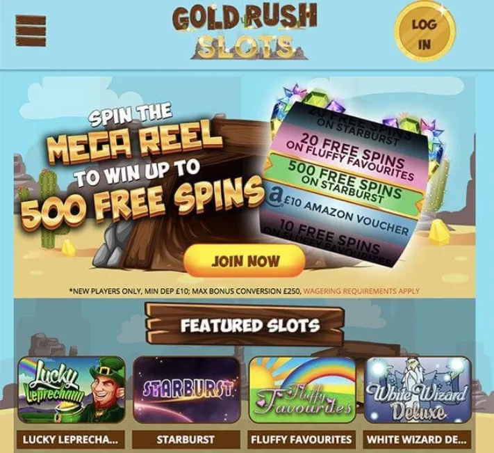 Gold Rush Slots Homepage
