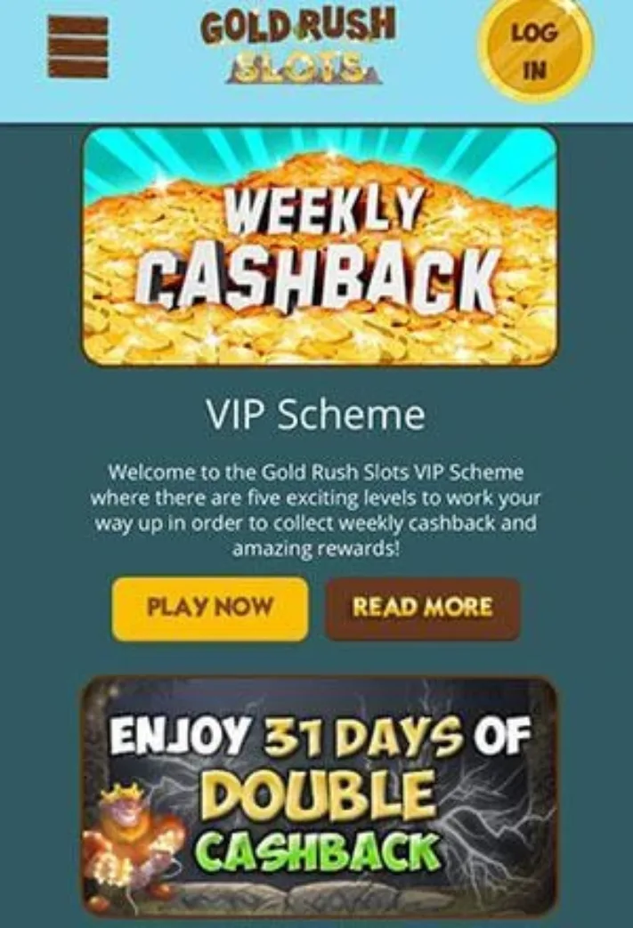 Gold Rush Slots Mobile Screen