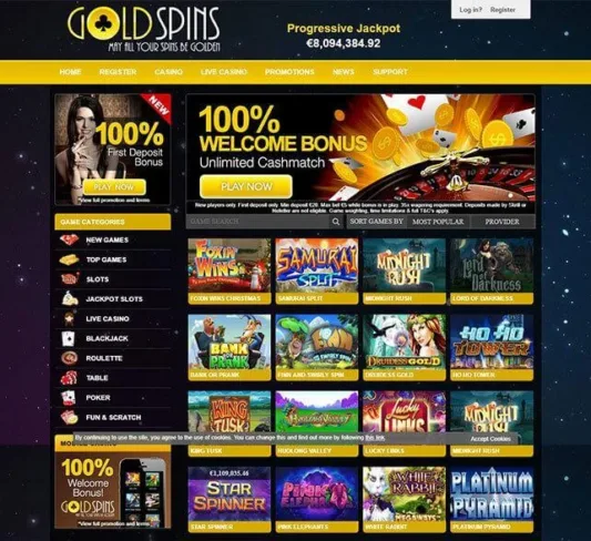 Gold Spins Homepage