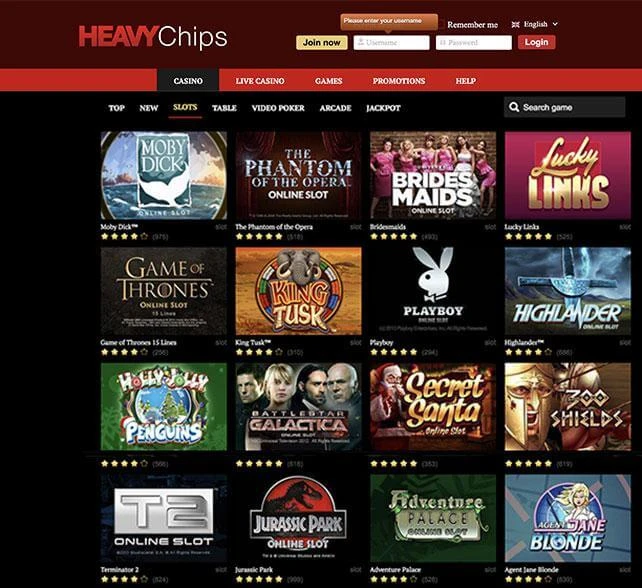 Heavy Chips Casino Games