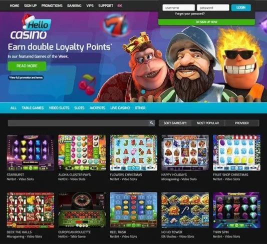 Hello Casino Homepage