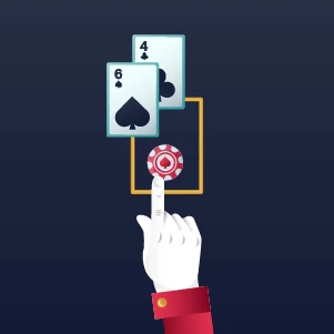 hit hand signal in Blackjack