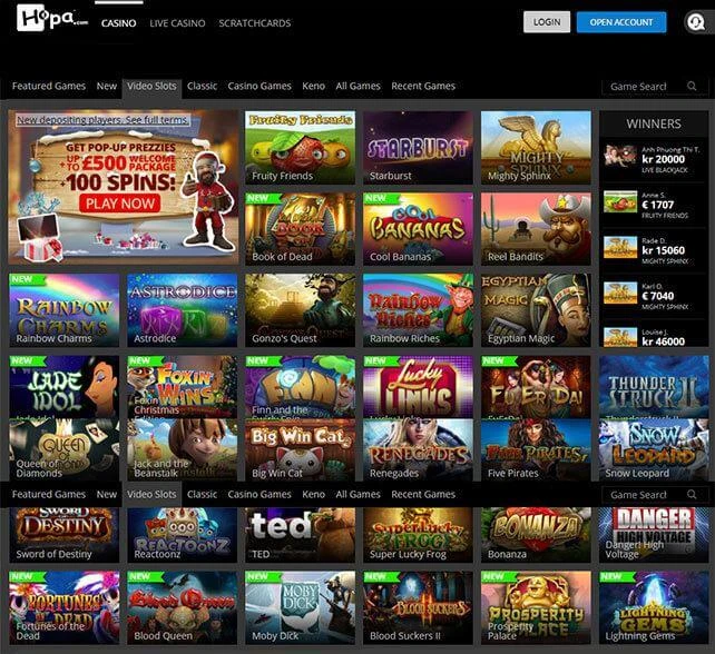 Hopa Casino Games