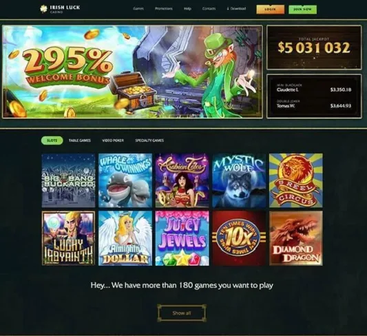 Irish Casino Homepage