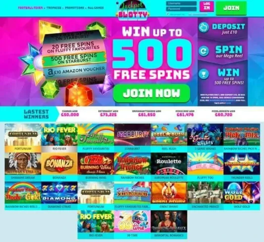 Jackpot Slotty Casino Homepage
