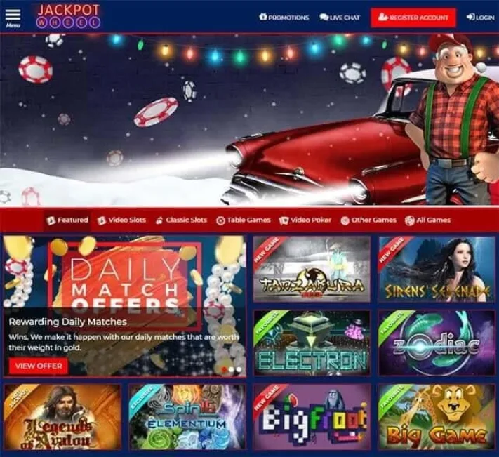 Jackpot Wheel Casino Homepage