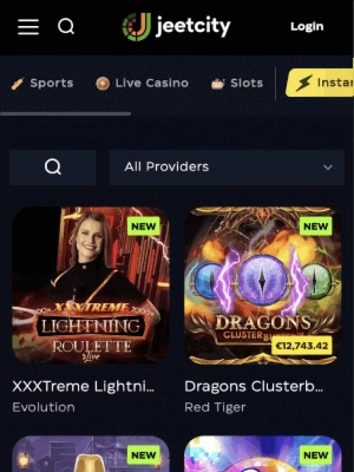 JeetCity casino games on mobile