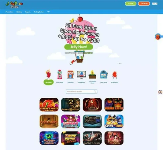 Jelly Bean Casino Homepage