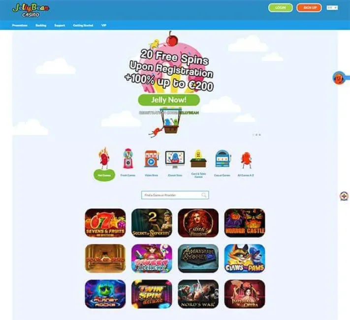 Jelly Bean Casino Homepage