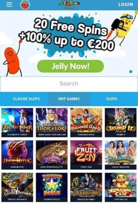 Jelly Bean Casino Mobile Screen