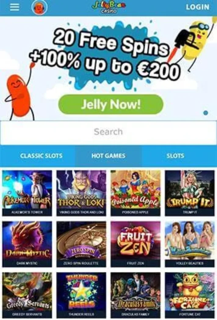 Jelly Bean Casino Mobile Screen