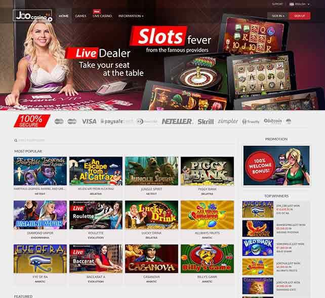 JooCasino Homepage