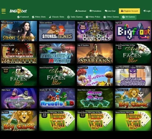 Jumba Bet Casino Games Selection