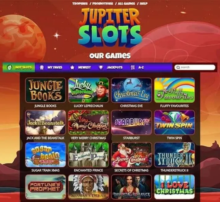 Jupiter Slots Casino Games Selection