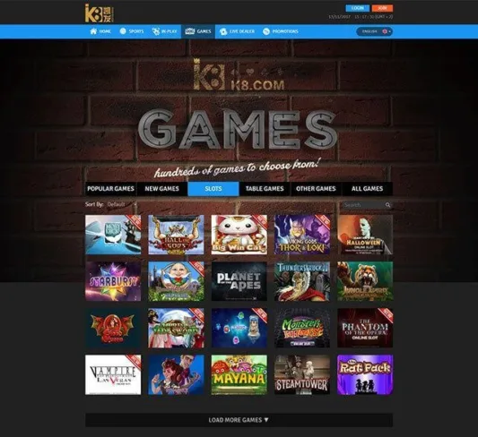 K8 Casino Games Selection