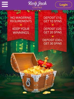 King Jack Casino on Mobile