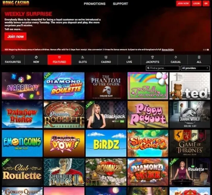 Kong Casino Homepage