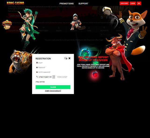 Kong Casino Registration Form