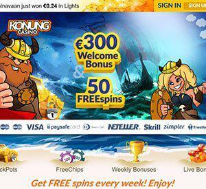 Konung Casino Homepage Screenshot