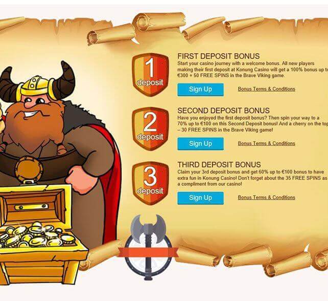 Konung Casino Bonuses