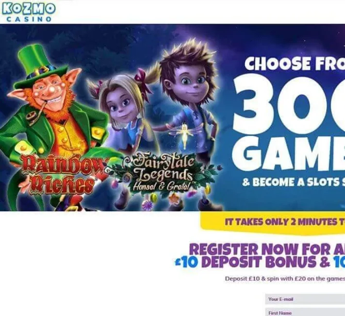 Kozmo Casino Homepage