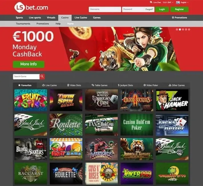 LS Bet Casino Homepage