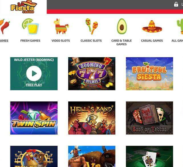 La Fiesta Casino Games Selection