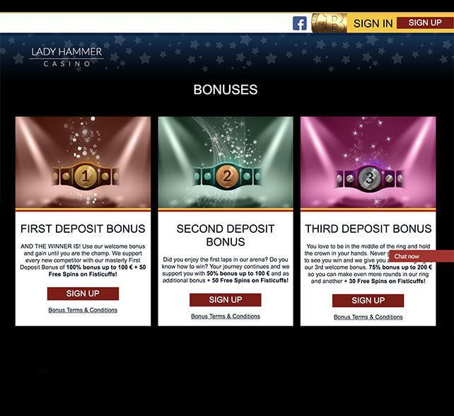 Lady Hammer Casino Bonus
