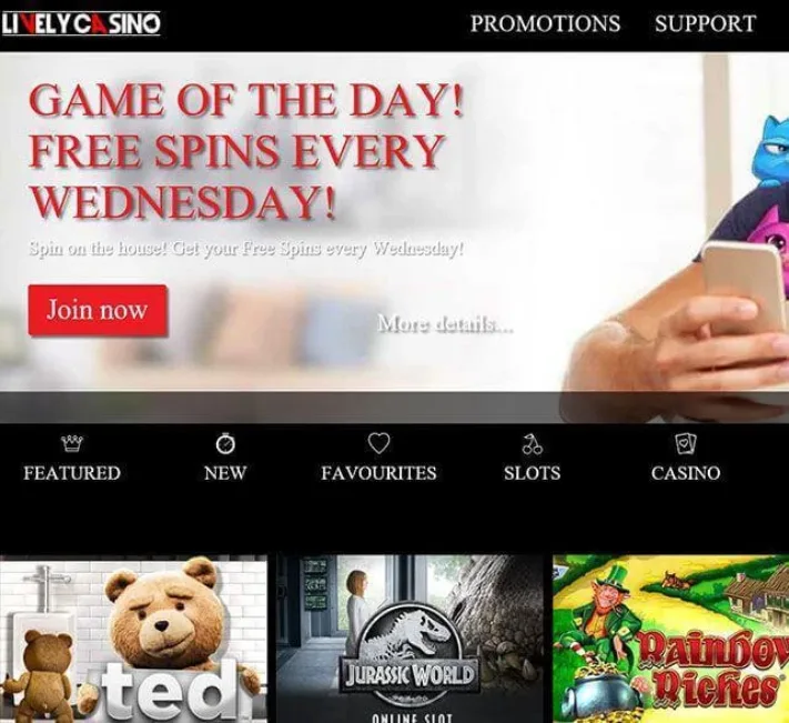 Lively Casino Homepage
