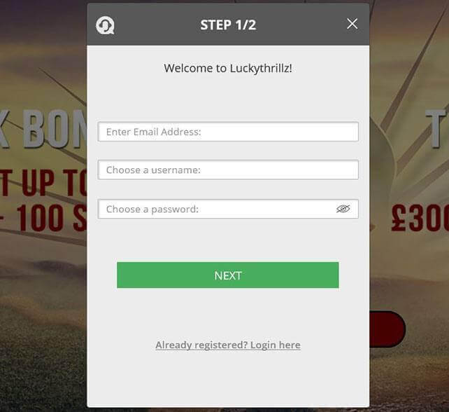 Lucky Thrillz Casino Homepage