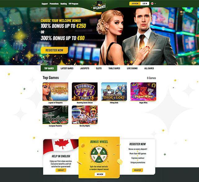 10 péchés impardonnables de Machance Casino 10€ Bonus