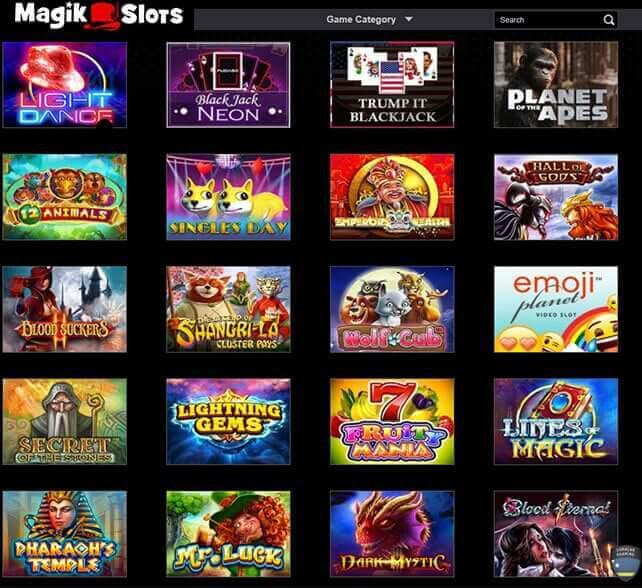 Magik Slots Casino Games Selection