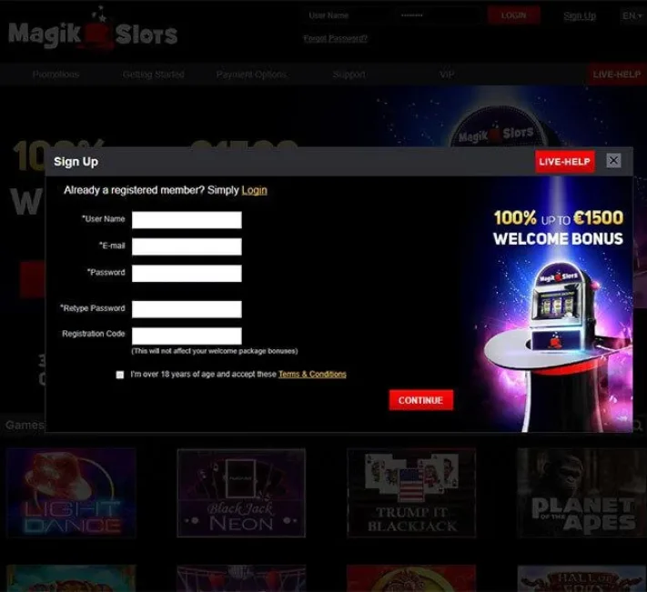 Magik Slots Casino on Mobile