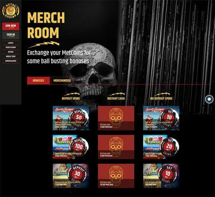 Metal Casino Merch Room
