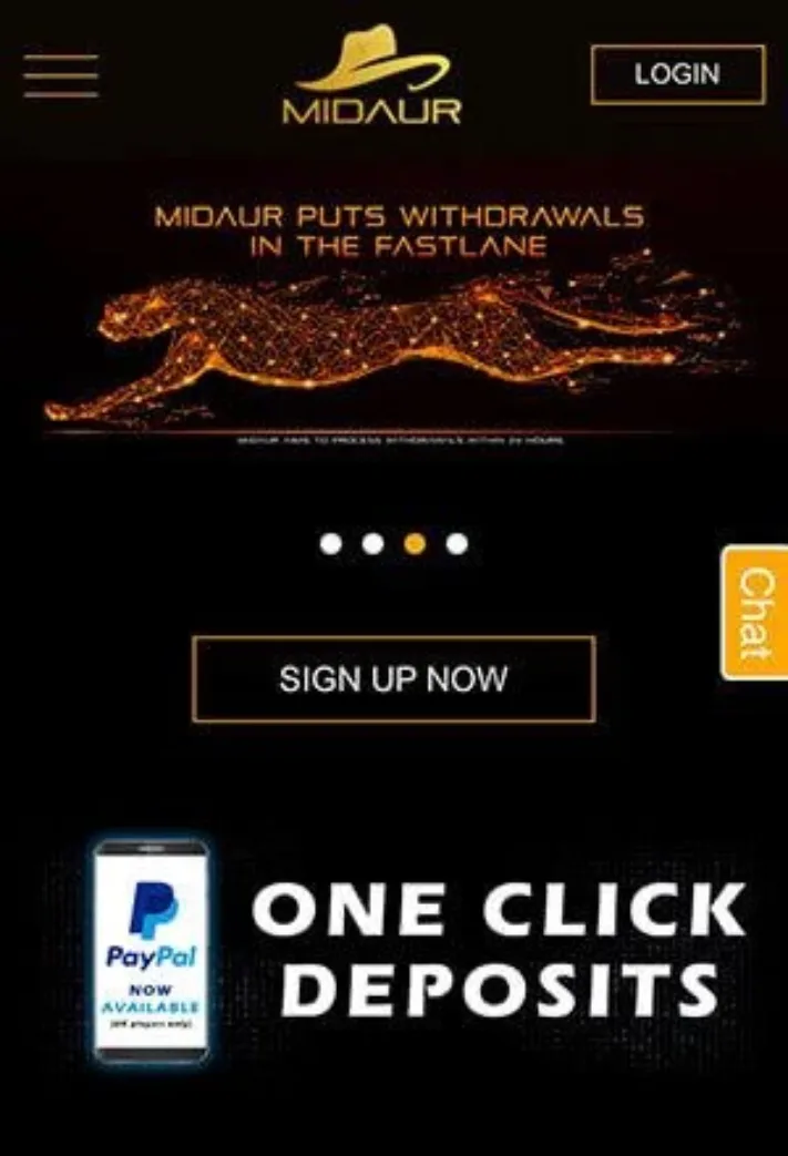 Midaur Casino Mobile Screen