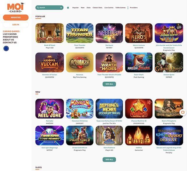 Moi Casino games