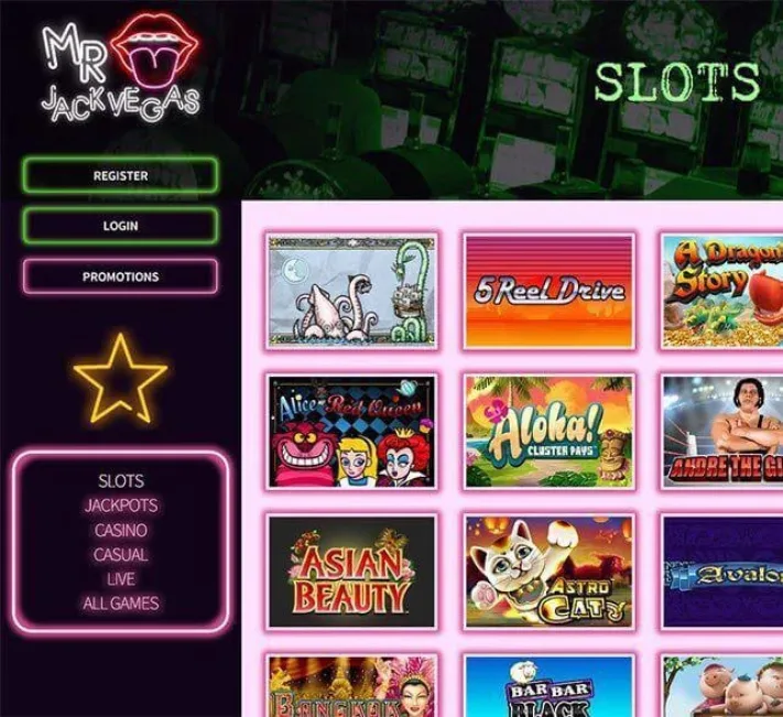 Mr Jack Vegas Games Selection