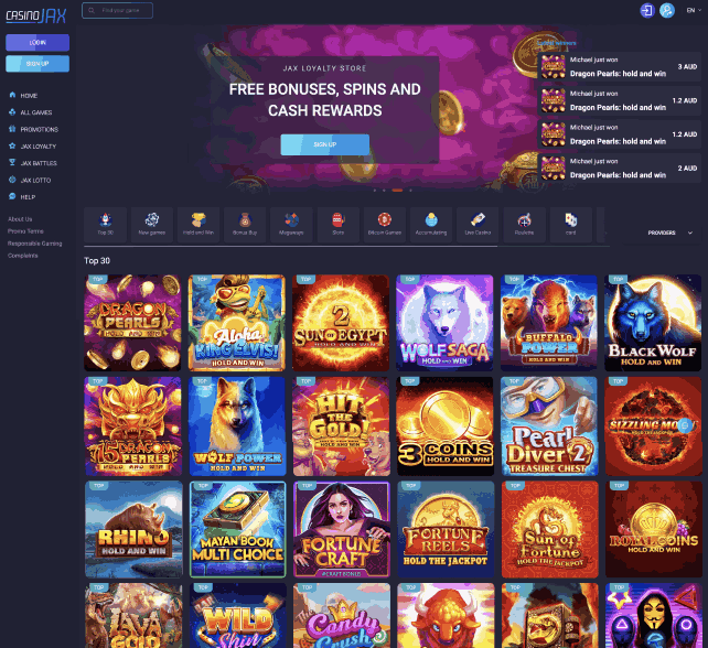 CasinoJax homepage