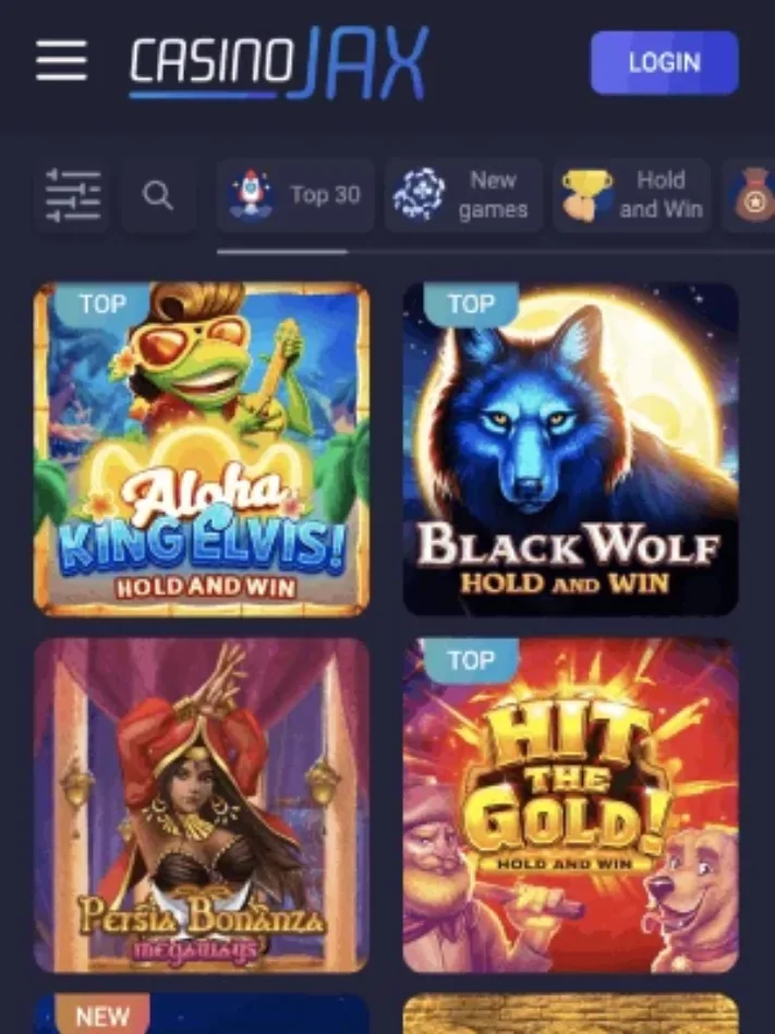 CasinoJax games on mobile