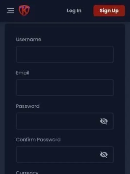 Kryptosino Registration Mobile