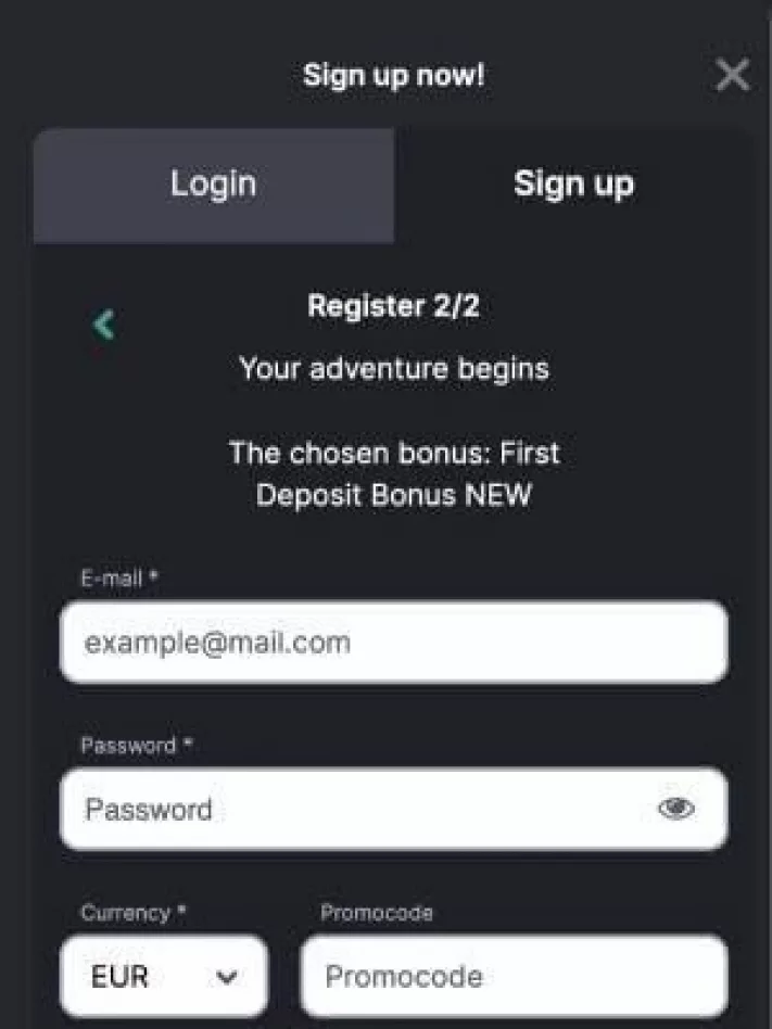 SpotGaming Casino registration on mobile