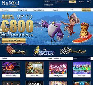 Napoli Casino Homepage Screenshot