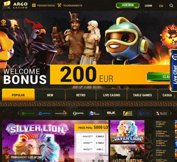 Argo Casino Front Page