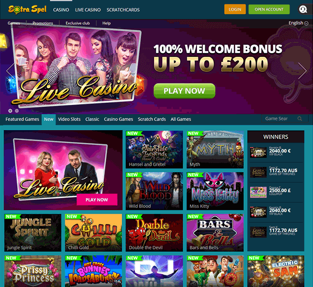 Extra Spel Homepage