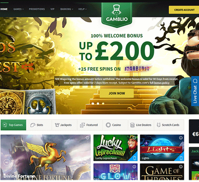 Gamblio Homepage
